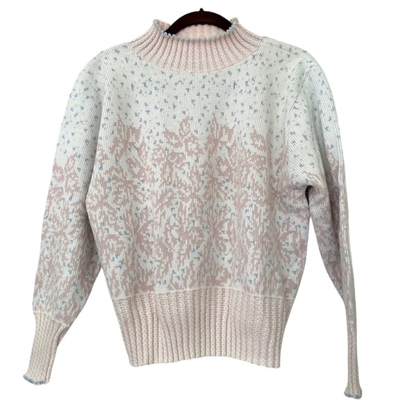 Vintage Pastel Acrylic Knit Mock Neck Sweater - Picture 1 of 4